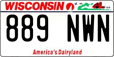 WI license plate 889NWN