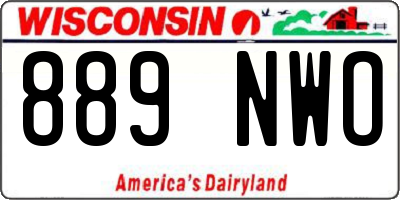 WI license plate 889NWO
