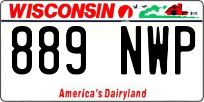 WI license plate 889NWP