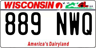 WI license plate 889NWQ