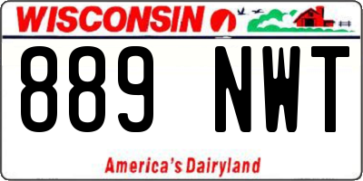 WI license plate 889NWT