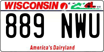 WI license plate 889NWU