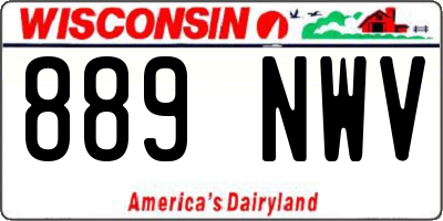 WI license plate 889NWV