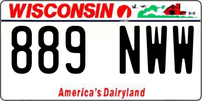 WI license plate 889NWW