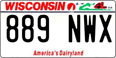 WI license plate 889NWX