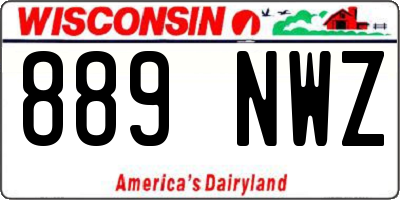 WI license plate 889NWZ