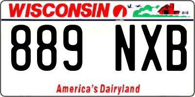 WI license plate 889NXB