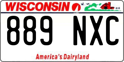 WI license plate 889NXC
