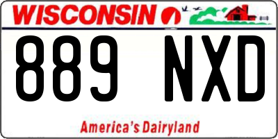WI license plate 889NXD