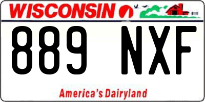 WI license plate 889NXF
