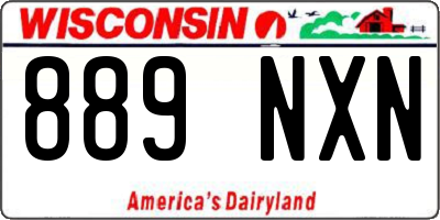 WI license plate 889NXN