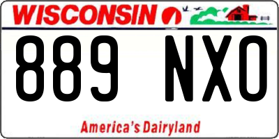 WI license plate 889NXO