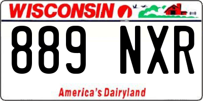 WI license plate 889NXR