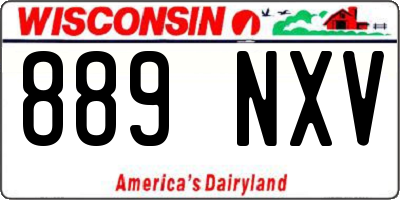 WI license plate 889NXV