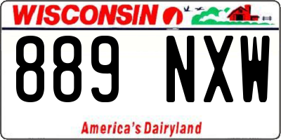 WI license plate 889NXW