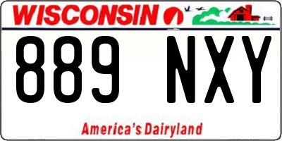 WI license plate 889NXY