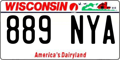 WI license plate 889NYA
