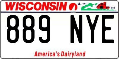 WI license plate 889NYE