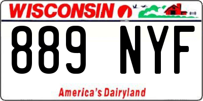 WI license plate 889NYF