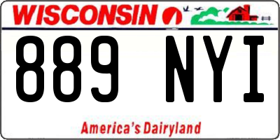 WI license plate 889NYI