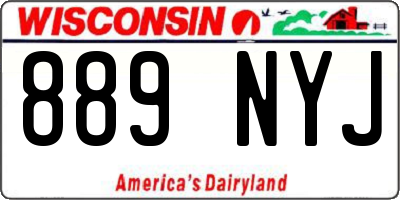 WI license plate 889NYJ