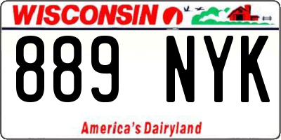 WI license plate 889NYK