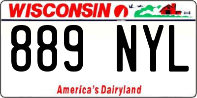 WI license plate 889NYL
