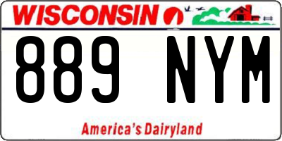 WI license plate 889NYM