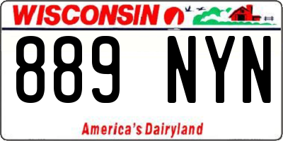 WI license plate 889NYN