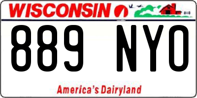 WI license plate 889NYO