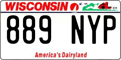 WI license plate 889NYP