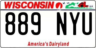 WI license plate 889NYU