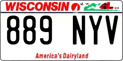 WI license plate 889NYV