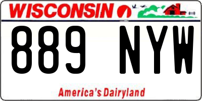 WI license plate 889NYW