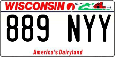 WI license plate 889NYY