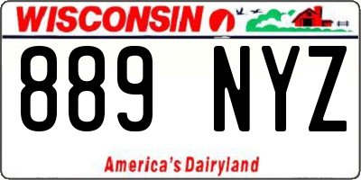 WI license plate 889NYZ