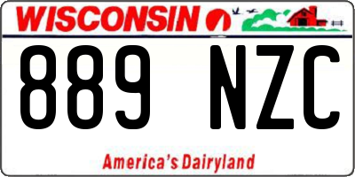 WI license plate 889NZC