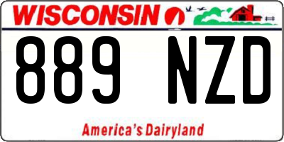 WI license plate 889NZD
