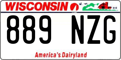 WI license plate 889NZG