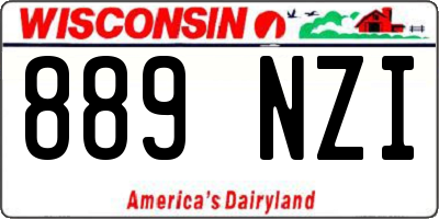 WI license plate 889NZI