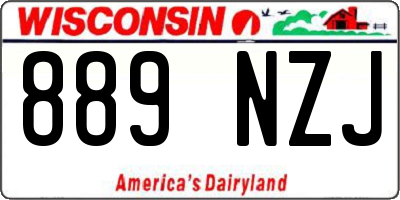 WI license plate 889NZJ