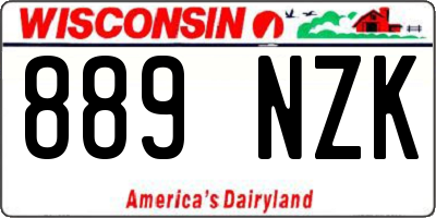 WI license plate 889NZK