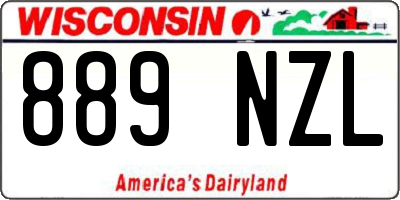 WI license plate 889NZL