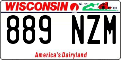 WI license plate 889NZM