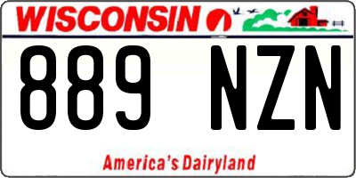 WI license plate 889NZN
