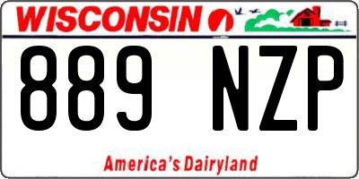 WI license plate 889NZP