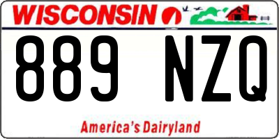 WI license plate 889NZQ