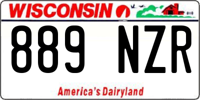 WI license plate 889NZR