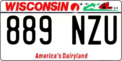 WI license plate 889NZU
