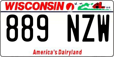 WI license plate 889NZW